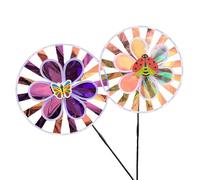 Elnwnnkc 2PCS Children Wind Spinner Double Layer Rotating Flower Windmill Plastic Pinwheel Toy for Kids Outdoor Activity Decors Double Layer Windmill Toy