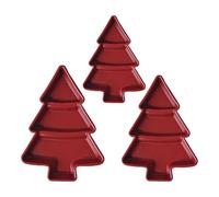 Elnwnnkc 3 Pièces Petits Plats De Collation d'arbre Noël en Alliage Modèle Permanent Ensemble Plats Maison pour Les Garnitures Vacances Accessoires Salle À Manger Maison Modèle Célébration