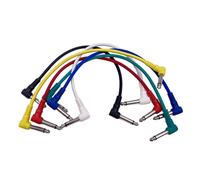 Elnwnnkc 6 pièces patchs de pédale d ' effet de guitare électrique cordon de câble câble blindé à faible bruit panneau de pédale à angle droit facile à utiliser fils blindés à faible bruit