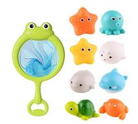 Elnwnnkc 9 Pieces Lovely Sea Creatures Bath Toy with Sensors Light for Kids Aged 3 and Up Ideal for Water Play Cute Sea Creatures Toy