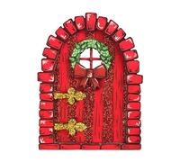 Elnwnnkc Accessoire de jardin féérique en bois coloré - Décoration de porte de cour - Décoration de porte de cour - Statues de fenêtre - Contes de fées - Ornement coloré fabriqué à la main