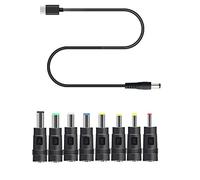 Elnwnnkc Adaptateur de convertisseur 65W USB C Type C PD à 12V 3.5 / / 4.8/5.5mm, Cordon de câble 8 en 1 pour routeur WiFi, lumière LED pour Ordinateur Portable