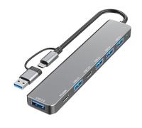 Elnwnnkc Adaptateur USB C 4/5 / 7/8 Ports USB3.0, Station d ' Accueil 100W, Rapide, de données pour appareils Mobiles et informatiques, Adaptateur USB multiports