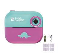 Elnwnnkc Appareil Photo Rechargeable pour Double Objectif Impression Immédiate 16G Construit en Mémoire Contre Les Chutes Substance ABS Réitération MP3 Longue Durée De De La Batterie Imprimante