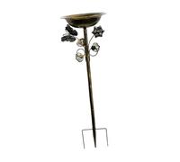 Elnwnnkc Baignoire décorative en fer pour oiseaux et mangeoire autoportante pour oiseaux dans le jardin, la faune et la faune