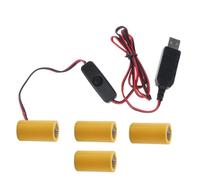 Elnwnnkc Batterie Factice USB À 6V LR14 C 97cm Câble D'élimination pour 4 Batteries LR14 C pour Contrôleurs Jouets Torches Chauffe-Eau À Gaz