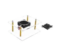 Elnwnnkc Boîtier pour OrangePi 5 Plus avec ventilateur de refroidissement silencieux dissipateurs de chaleur Kit adaptateur d'alimentation Transparent