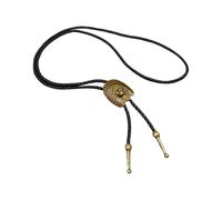 Elnwnnkc Bolotie en cuir avec pendentif en métal pour événement formel et décontracté en cuir PU collier cravate collier homme western, One Size, Comme décrit, Comme décrit.