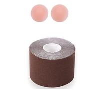 Elnwnnkc Boobytapes Kit de bandes adhésives pour gros soutiens-gorge mamelons avec pétales et cache-seins, Tila Roll Coffee Col, 7.5cm