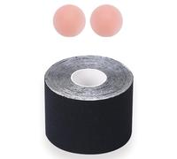 Elnwnnkc Boobytapes Kit de bandes adhésives pour gros soutiens-gorge mamelons avec pétales et cache-seins, Rouleau de traction noir G, 3.8cm