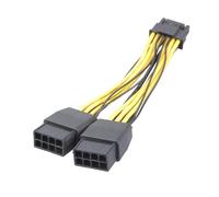 Elnwnnkc Câble adaptateur d ' alimentation efficace Double 8 broches 6 + 2 broches à 12 + 4 broches 16 broches pour carte GPU RTX4070 12VHPWR intégration transparente adaptateur d ' alimentation GPU