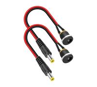 Elnwnnkc Câble Adaptateur Fileté DC5525 Fiches Mâles Femelle sur Panneau pour Projets Électroniques Connecteur De 20cm Installation Facile