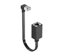 Elnwnnkc Câble d ' extension Ethernet CAT7 10 Gbit/s, rallonge de câble à 90 degrés, adaptateur de cordon réseau RJ45 à angle droit pour connecteur mâle à femelle