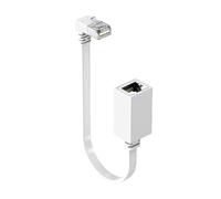 Elnwnnkc Câble d ' extension Ethernet CAT7 10 Gbit/s, rallonge de câble à 90 degrés, adaptateur de cordon réseau RJ45 à angle droit pour connecteur mâle à femelle