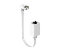 Elnwnnkc Câble d ' extension Ethernet CAT7 10 Gbit/s, rallonge de câble à 90 degrés, adaptateur de cordon réseau RJ45 à angle droit pour connecteur mâle à femelle