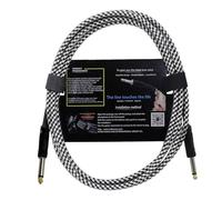 Elnwnnkc Câble d ' instrument de plomb de guitare de 3 mètres, câble de basse de guitare silencieux professionnel, câbles d ' instruments droits à droits haut de gamme
