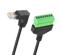 Elnwnnkc Câble de câblage d'équipement, se pencher vers le bas | Connecteur RJ45 à 90 degrés vers bornier à vis 8 positions avec cordon de 0,3 m pour basse tension