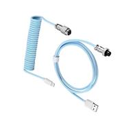 Elnwnnkc Câble de Clavier enroulé Type C USB-a, câble de Clavier mécanique, Fil métallique détachable à Double Manchon pour Jeu, Type enroulé