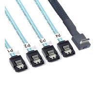 Elnwnnkc Câble De Données PCIe SFF 50/100 4i À 4 Pièces 7P Conception Coudée Pour Un Espace Limité Connexion Du De Panier Câble Du Contrôleur 8611 Cm