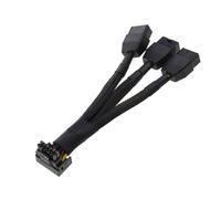 Elnwnnkc Câble d'extension d'alimentation 3 x 8 broches vers 16 broches pour carte graphique professionnelle 12 VHPWR GPU Câble adaptateur 16 broches Cordon adaptateur d'alimentation pour carte