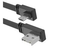 Elnwnnkc Câble enregistreur de véhicule, cordon plat USB-a Double à 90 degrés, fil de synchronisation en Silicone de 30cm pour les zones de routage étroites et le bureau