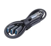 Elnwnnkc Câble séparateur USB Y pour charger mâle à 3 USB2.0 femelle, extension de de données, adaptateur divisé