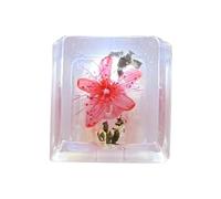 Elnwnnkc Capuchons de Touches de Clavier en résine époxy, Hauteur OEM avec Vraie Fleur, translucide, Remplacement de Capuchons de Touches de Clavier mécaniques, 1 pièce, décoration de Clavier