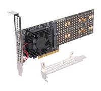 Elnwnnkc Carte Adaptateur NVMe PCIe3.0 À 4 Canaux avec Refroidissement Actif Et Installation sans Outil Supports Plug Play Carte D'extension De Refroidissement SSD À Vitesse Rapide