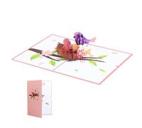Elnwnnkc Carte pliable 3D unique avec nid d ' oiseau avec motifs de branches d ' oiseaux et de fleurs pour la fête des mères et la bénédiction d ' anniversaire