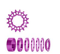 Elnwnnkc Cassettes à Vitesse Unique avec entretoises et Anneaux de Verrouillage, Ensemble de Conversion à Dents à Vitesse Unique 16T 18T pour Ensemble de Conversion de vélo à Plusieurs Vitesses