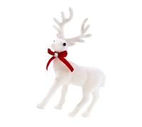 Elnwnnkc Cerf Blanc en Peluche Animaux en Peluche Doux Décoration De Noël pour Chambre D Étagère Table Affichage Confort Renne Noël