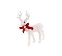 Elnwnnkc Cerf Blanc en Peluche Animaux en Peluche Doux Décoration De Noël pour Chambre D Étagère Table Affichage Confort Renne Noël
