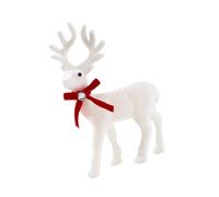 Elnwnnkc Cerf Blanc en Peluche Animaux en Peluche Doux Décoration De Noël pour Chambre D Étagère Table Affichage Confort Renne Noël