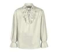 Elnwnnkc Chemise de pirate Gotik à volants pour homme Renaissances victoriennes Sterevunk Vampires Poète Chemises Halloween Costume médiéval Renaissances victoriennes Vampires Sterevunk