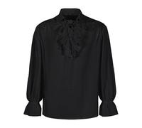 Elnwnnkc Chemise de pirate Gotik à volants pour homme Renaissances victoriennes Sterevunk Vampires Poète Chemises Halloween Costume médiéval Renaissances victoriennes Vampires Sterevunk