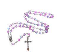 Elnwnnkc Collier à la mode croix chapelet collier perle pendentif suspendu pour femmes hommes priant méditation fournitures accessoires de mode