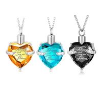 Elnwnnkc Colliers commémoratifs 3 pièces, Colliers Souvenirs de crémation, personnalité pour Cendres, Affichage de Messages d ' Amour, Collier Souvenir pour Animaux de Compagnie