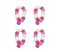 Elnwnnkc Colliers Confortables en Peluche pour Chats et Chiens, 4 pièces, avec Cloches, Breloques, Pompons, pour fête d ' Anniversaire, Bijoux pour Animaux de Compagnie