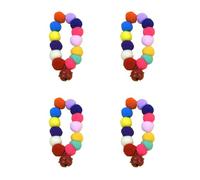 Elnwnnkc Colliers Confortables en Peluche pour Chats et Chiens, 4 pièces, avec Cloches, Breloques, Pompons, pour fête d ' Anniversaire, Bijoux pour Animaux de Compagnie