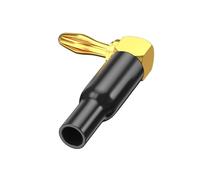 Elnwnnkc Coppers 24K Gold Plated 4mm L Shaped Bananas Jacks Connectors Right Angled Design for AV Receiver Speakers Cables L Type Gold Plated Sound Connectors