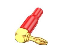 Elnwnnkc Coppers 24K Gold Plated 4mm L Shaped Bananas Jacks Connectors Right Angled Design for AV Receiver Speakers Cables L Type Gold Plated Sound Connectors