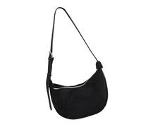 Elnwnnkc Crescents Sac à bandoulière en daim synthétique pour femme avec sangle réglable, Noir , Medium