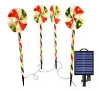 Elnwnnkc Décoration de Noël solaire Candy Light avec LED étanche IP65 pour jardin et fête Éclairage extérieur imperméable
