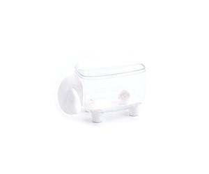 Elnwnnkc Distributeur de Qtip transparent en forme de mouton, organisateur de bureau pour tampons cosmétiques, cotons-tiges, trombones, punaises, attaches pour cheveux, fil dentaire, distributeur de