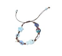 Elnwnnkc Élastique en Forme d ' échiquier Sea Star, Perles en résine céramique avec Fil de Nylon, réglable, Bijoux à la Mode, Extensible réglable