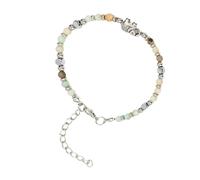 Elnwnnkc en chaîne perlée en forme d ' éléphant fait à la main, base de 16cm + chaîne d ' extension de 5cm, accessoire symbolique culturel, bijoux en pierre naturelle d ' éléphant
