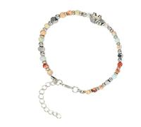 Elnwnnkc en chaîne perlée en forme d ' éléphant fait à la main, base de 16cm + chaîne d ' extension de 5cm, accessoire symbolique culturel, bijoux en pierre naturelle d ' éléphant