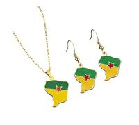 Elnwnnkc Ensemble de bijoux en acier inoxydable, boucles d ' oreilles et collier tendance