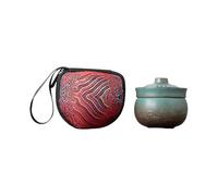 Elnwnnkc Ensemble de Brassage Portable Théière en céramique et Tasse à thé Service à thé de Camping Miniature pour Les Voyages d ' Alpinisme en randonnée Théière et Tasse en céramique