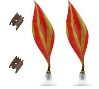 Elnwnnkc Ensemble de lit en Feuilles de Poisson, Paquet de 3 décorations en Silicone, Installation Facile et Ventouse sûre pour Aquarium